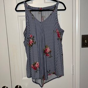 Striped Floral Tank Top